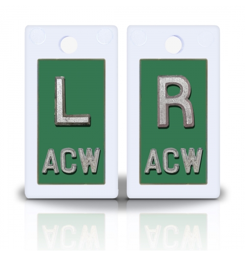 1 5/8" Height Plastic Backing Lead X-Ray Markers, Solid Green Color